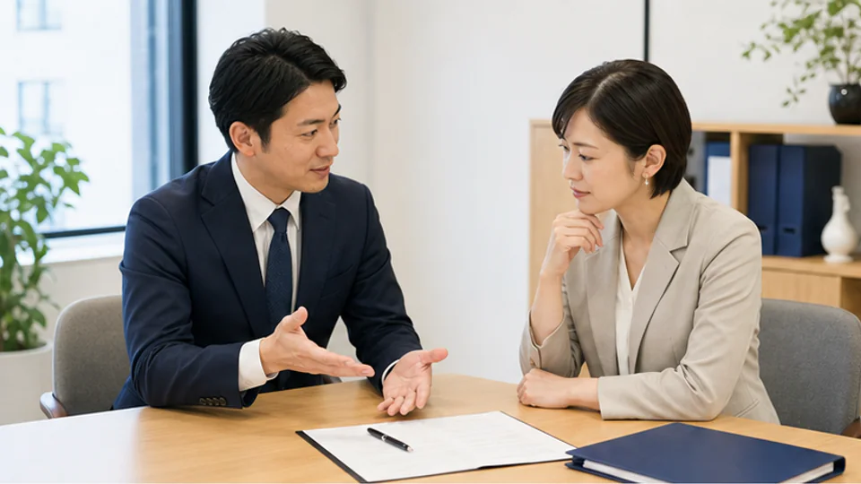 新しい取引の契約内容を打ち合わせる事業者